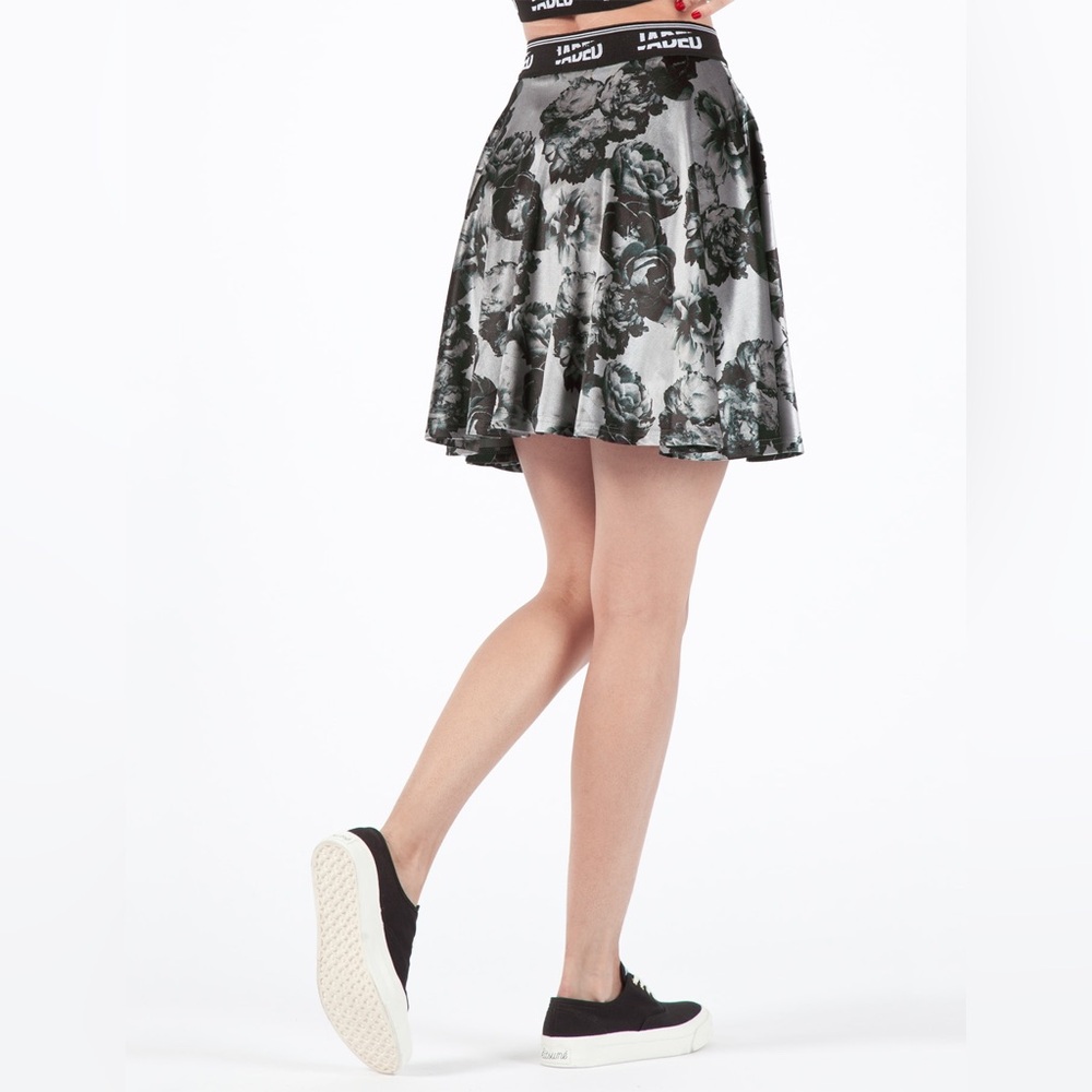Jaded London Velvet Floral Skater Skirt